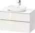 Duravit D-Neo Konsolenwaschtischunterschrank mit 2 Auszügen Griff Chrom Hochglanz 1000 x 644 x 550 mm Weiß Hochglanz DE4968010220000