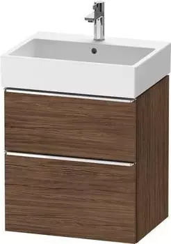 Duravit D-Neo mit 2 Ausz&uuml;gen Griff Chrom Hochglanz 584 x 625 x 442 mm Nussbaum dunkel Matt DE4371010210000