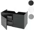 MCW D16 Waschbeckenunterschrank Hochglanz 90cm, 2 Türen, schwarz (MCW-D16)