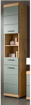 Inn.Furn Shawn Hochschrank 2-türig, Salbeigrün, Eiche Artisan, 37x191cm (GE70121-05)