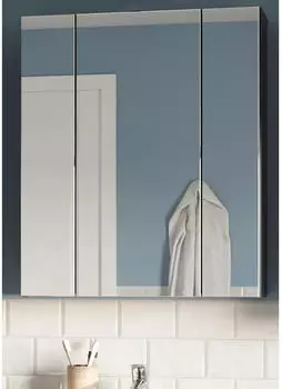 Inn.Furn Leon Spiegelschrank 3-türig, schwarz, 60x70cm (Leon)