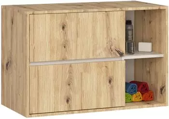 Akord Furniture Factory VAMI Hängender Waschbeckenunterschrank 2 Schubladen Artisan-Eiche/Kaschmir 90cm (WASCHVAMIW902SZ2PARTKASPK)