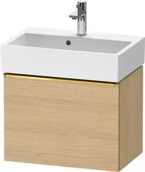 Duravit D-Neo Waschtischunterschrank mit 1 Auszug Griff Gold Poliert 584 x 440 x 372 mm - Eiche Natur Matt - DE4229034300000