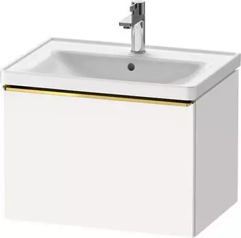 Duravit D-Neo Waschtischunterschrank mit 1 Auszug Griff Gold Poliert 634 x 440 x 452 mm - Wei&szlig; Matt - DE4254034180000