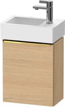 Duravit D-Neo Waschtischunterschrank mit 1 T&uuml;r Anschlag links Griff Gold Poliert 364 x 440 x 222 mm - Eiche Natur Matt - DE4218L34300000
