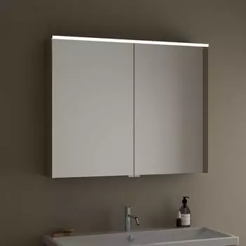 Burgbad Eqio Spiegelschrank mit horizontaler LED Beleuchtung Eiche Dekor Cashmere (SPGS100-F3180-B0001-D)