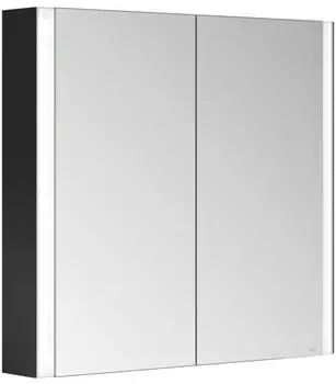 KEUCO Somaris Wandvorbau-Spiegelschrank 800mm mit Spiegelheizung schwarz matt (14502372101)