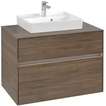 Villeroy & Boch Collaro Waschtischunterschrank 800x548x500mm LED-Beleuchtung Kansas Oak (C124B0RH)