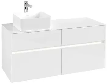 Villeroy & Boch Collaro Waschtischunterschrank 1200x548x500mm, links, LED 8,8W, White Oak (C129B0AA)