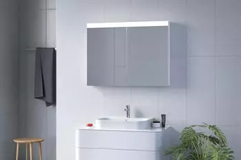 Schneider PATA Line LED Spiegelschrank 2 T&uuml;ren 100cm 3000K Wei&szlig; (161.100.02.0201)