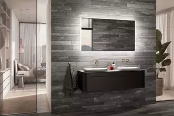 Schneider Glow Classic HCL Spiegelschrank 3 T&uuml;ren schwarz matt (182.150.01.44)