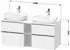 Duravit D-Neo Konsolenwaschtischunterschrank für 2 Becken mit 4 Auszügen und 2 Fächern Griff Chrom Hochglanz 1400 x 644 x 550 mm -... DE4970B10070000