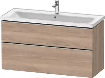 Duravit D-Neo mit 2 Ausz&uuml;gen Griff Edelstahl Geb&uuml;rstet 1184 x 625 x 452 mm Eiche Marmoriert Matt DE4391070550000
