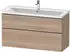 Duravit D-Neo mit 2 Auszügen Griff Edelstahl Gebürstet 1184 x 625 x 452 mm Eiche Marmoriert Matt DE4391070550000