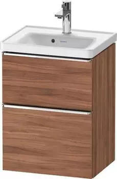 Duravit D-Neo mit 2 Ausz&uuml;gen Griff Chrom Hochglanz 484 x 625 x 372 mm Nussbaum Natur Matt DE4350010790000