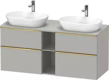 Duravit D-Neo Konsolenwaschtischunterschrank f&uuml;r 2 Becken mit 4 Ausz&uuml;gen und 2 F&auml;chern Griff Gold Poliert 1400 x 644 x 550 mm -... DE4970B34070000