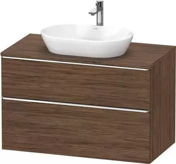 Duravit D-Neo Konsolenwaschtischunterschrank mit 2 Ausz&uuml;gen Griff Chrom Hochglanz 1000 x 644 x 550 mm Nussbaum dunkel Matt DE4968010210000