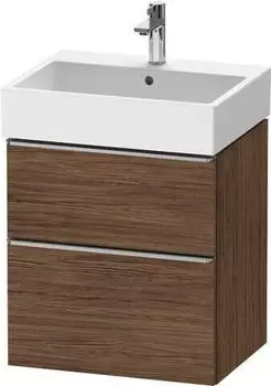 Duravit D-Neo mit 2 Ausz&uuml;gen Griff Edelstahl Geb&uuml;rstet 584 x 625 x 442 mm Nussbaum dunkel Matt DE4371070210000