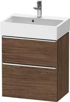 Duravit D-Neo mit 2 Ausz&uuml;gen Griff Chrom Hochglanz 584 x 625 x 372 mm Nussbaum dunkel Matt DE4329010210000
