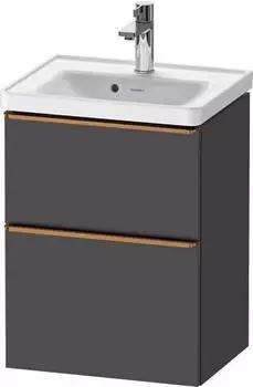 Duravit D-Neo mit 2 Ausz&uuml;gen Griff Bronze Geb&uuml;rstet 484 x 625 x 372 mm Graphit Matt DE4350004490000