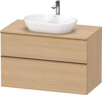 Duravit D-Neo Konsolenwaschtischunterschrank mit 2 Ausz&uuml;gen Griff Bronze Geb&uuml;rstet 1000 x 644 x 550 mm Eiche Natur Matt DE4968004300000