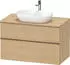 Duravit D-Neo Konsolenwaschtischunterschrank mit 2 Auszügen Griff Bronze Gebürstet 1000 x 644 x 550 mm Eiche Natur Matt DE4968004300000