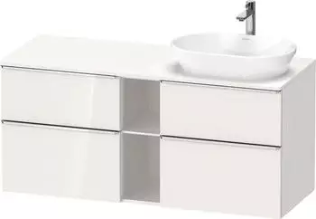 Duravit D-Neo Konsolenwaschtischunterschrank f&uuml;r Becken rechts mit 4 Ausz&uuml;gen und 2 F&auml;chern Griff Chrom Hochglanz 1400 x 644 x 550... DE4970R10220000