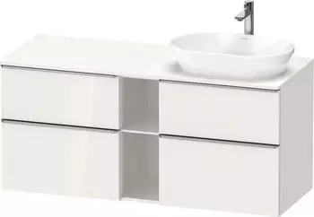 Duravit D-Neo Konsolenwaschtischunterschrank f&uuml;r Becken rechts mit 4 Ausz&uuml;gen und 2 F&auml;chern Griff Edelstahl Geb&uuml;rstet 1400 x 644 x... DE4970R70220000