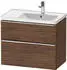 Duravit D-Neo für 237080 mit 2 Auszügen Griff Chrom Hochglanz 784 x 625 x 452 mm Nussbaum dunkel Matt DE4358010210000