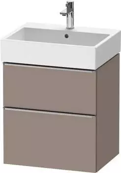 Duravit D-Neo mit 2 Ausz&uuml;gen Griff Edelstahl Geb&uuml;rstet 584 x 625 x 442 mm Basalt Matt DE4371070430000