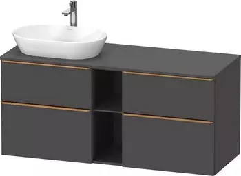 Duravit D-Neo Konsolenwaschtischunterschrank f&uuml;r Becken links mit 4 Ausz&uuml;gen und 2 F&auml;chern Griff Bronze Geb&uuml;rstet 1400 x 644 x 550... DE4970L04490000