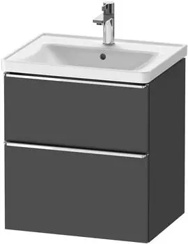 Duravit D-Neo mit 2 Ausz&uuml;gen Griff Chrom Hochglanz 584 x 625 x 452 mm Graphit Matt DE4359010490000
