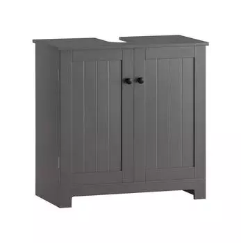 SoBuy BZR18-DG Waschbeckenunterschrank MDF 2 T&uuml;ren dunkelgrau 60x60x30cm (BZR18-DG)