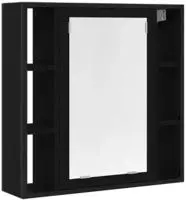 vidaXL Badezimmer-Spiegelschrank Schwarze Eiche 60 x 16 x 60 cm Holzwerkstoff