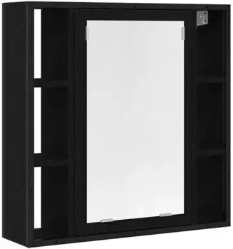 vidaXL Badezimmer-Spiegelschrank Schwarze Eiche 60x16x60cm Holzwerkstoff (862228)