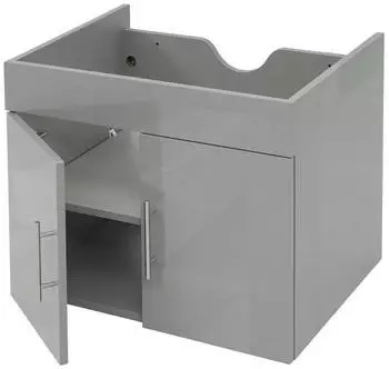 MCW MCW-D16 Waschbeckenunterschrank Hochglanz Grau, 60cm (MCW-D16)