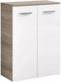 Fackelmann Luxor Doppel-Midischrank h&auml;ngend 60,5cm Wei&szlig; Hochglanz / Steinesche (79903)