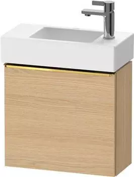 Duravit D-Neo Waschtischunterschrank mit 1 T&uuml;r Anschlag links Griff Gold Poliert 484 x 440 x 222 mm - Eiche Natur Matt - DE4219L34300000