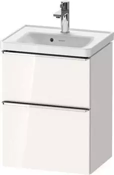 Duravit D-Neo Waschtischunterschrank mit 2 Ausz&uuml;gen Griff Chrom Hochglanz 484 x 625 x 372 mm - Wei&szlig; Hochglanz - DE4350010220000