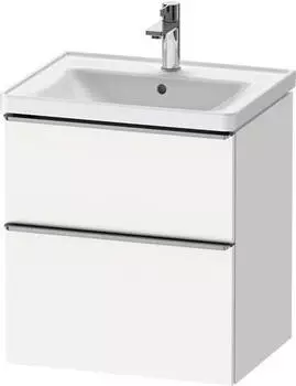 Duravit D-Neo Waschtischunterschrank mit 2 Ausz&uuml;gen Griff Edelstahl Geb&uuml;rstet 584 x 625 x 452 mm - Wei&szlig; Matt - DE4359070180000