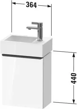 Duravit D-Neo Waschtischunterschrank mit 1 T&uuml;r Anschlag links Griff Gold Poliert 364 x 440 x 222 mm - Graphit Matt - DE4218L34490000