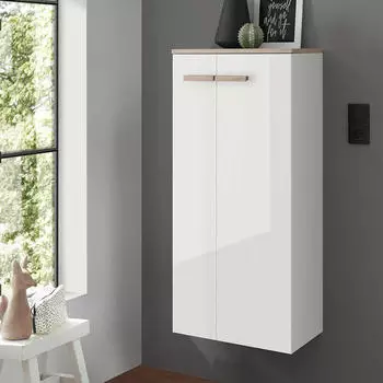 Pharao24 Badmidischrank in Eiche Holzoptik & Weiß 2 türig (10107414)