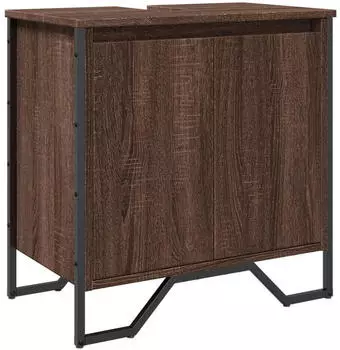 vidaXL Waschbeckenunterschrank Braun Eichen-Optik 60x35x60cm Holzwerkstoff (848658)