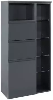 Held M&ouml;bel Cardiff Midischrank 65cm, graphitgrau/hochglanz, h&auml;ngend, Holzwerkstoff