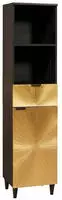 vidaXL Badezimmerschrank mit Regal Schwarz und Gold 38 x 33 x 160 cm