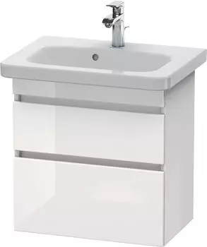Duravit DuraStyle Waschtischunterbau wandh&auml;ngend 2 Schubk&auml;sten 580 x 368 x 610 mm Wei&szlig; Matt/Basalt Matt DS647904318