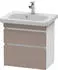 Duravit DuraStyle Waschtischunterbau wandhängend 2 Schubkästen 580 x 368 x 610 mm Weiß Matt/Basalt Matt DS647904318
