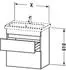 Duravit DuraStyle Waschtischunterbau wandhängend 2 Schubkästen 580 x 368 x 610 mm Weiß Matt/Basalt Matt DS647904318