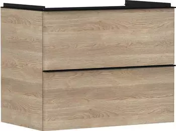 Hansgrohe Xelu Q 78 x 60.5 x 47.5 cm with 2 drawers natural oak, matt black (54029670)