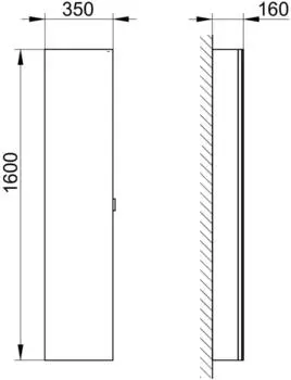 KEUCO Royal Modular 2.0 Anbauschrank Wandvorbau-Modell Anschlag links Aluminium (800001032100000)